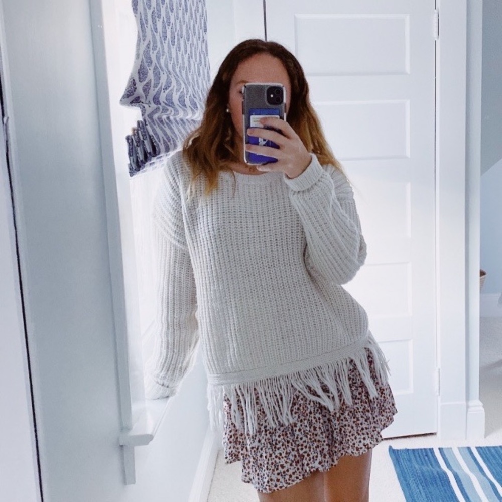 Bloomingdales Aqua Cream Sweater